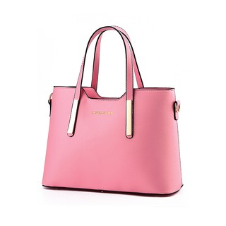 NuChon Bag กระเป๋าแฟชั่น กระเป๋าสะพายข้างสีขาว แบบมีหูหิ้ว รุ่น Sweet Sa- Pink