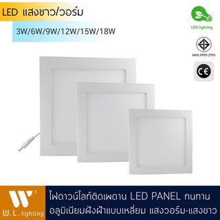 โคมพาเนลไลท์แอลอีดี Panel LED Light โคมไฟฝังฝ้า LED  รุ่น P602 แสงขาว/แสงวอร์ม P602-3W/6W/9W/12W/15W/18W