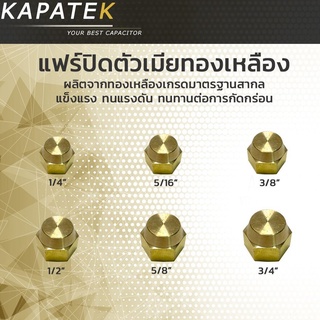 แฟร์ปิด (End cap brass) แฟร์ปิดวาล์ว Brass Cap nut อย่างหนา 1/4" 5/16"  3/8" 1/2" 5/8" 3/4" หมวกปิดทองเหลือง แฟร์นัทปิด