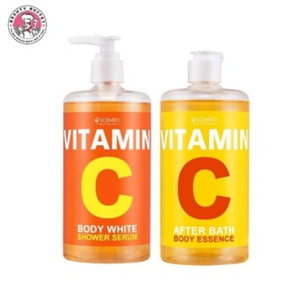 SCENTIO VITAMIN C  น้ำตบ สบู่ เจลอาบน้ำ By Beauty Buffet BODY WHITE SHOWER SERUM 450ML วิตามิน ซี