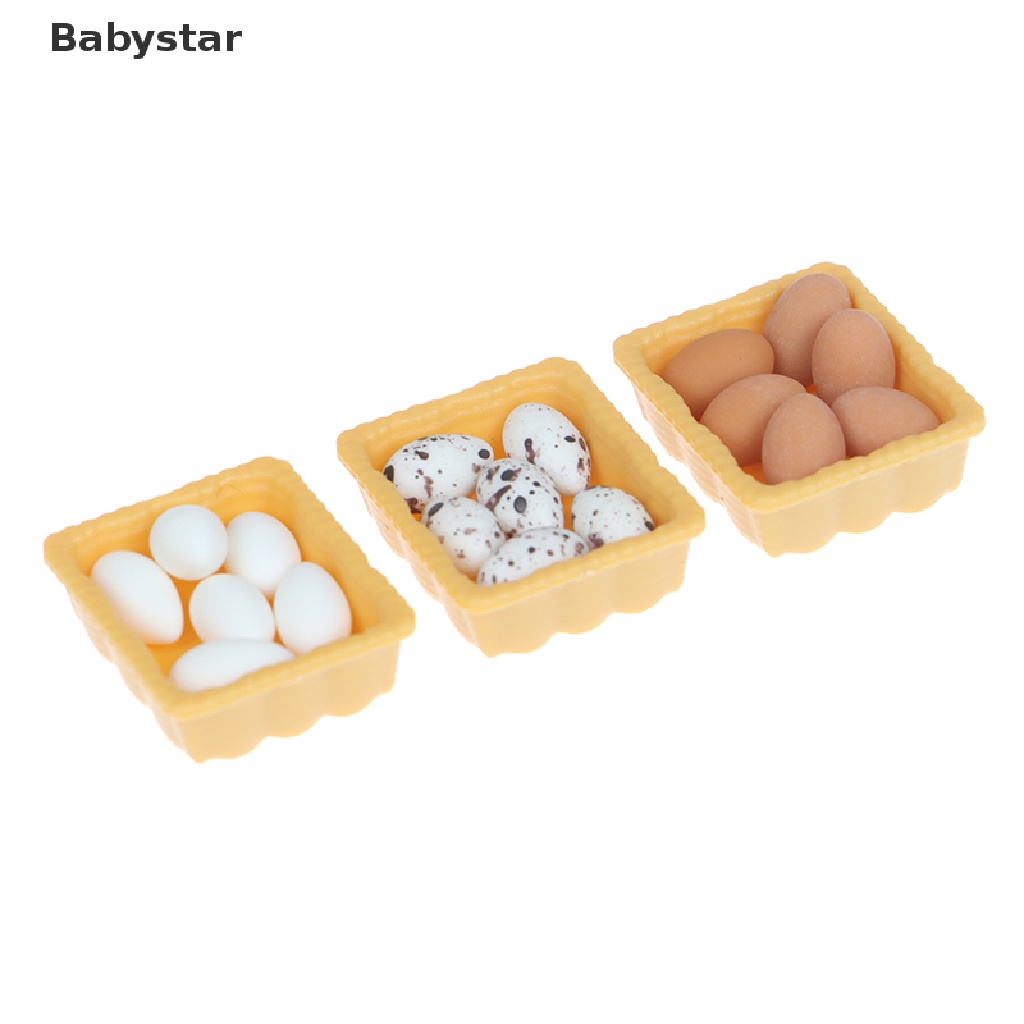 ((Babystar)) โมเดลไข่จิ๋ว 1:12 พร้อมถาด สําหรับบ้านตุ๊กตา