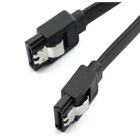 สาย SATA-3 Cable 6.0 GB/S สีดำ มีหัวล็อค ยาว 45 Cm #1