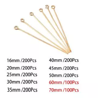 ก้านต่างหู หมุด พร้อมสต็อก Pins 16- 50 มม . 200 ชิ้น เข็มโลหะ เข็มหมุด สําหรับทําเครื่องประดับ Diy