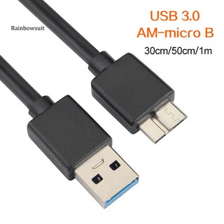 【RB】อะแดปเตอร์สายเคเบิ้ล Usb 3.0 A Male to Micro B Male ความเร็วสูง สําหรับฮาร์ดดิสก์ไดรฟ์