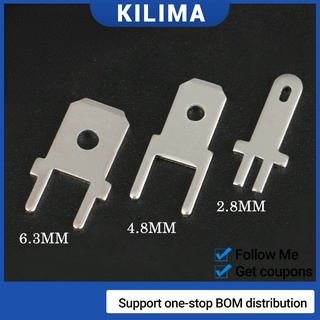 แผ่นปลั๊กเชื่อมต่อ PCB ตัวผู้ 2.8 มม. 4.8 มม. 6.3 มม. หนา 0.8 สองขา 50 ชิ้น