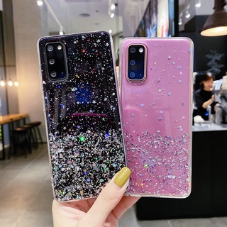 เคสโทรศัพท์มือถือแบบนิ่ม TPU ใส ลายกลิตเตอร์ ระยิบระยับ สําหรับ VIVO Y53 Y21 Y21S Y20 Y20i Y12S Y12A Y20S Y52 Y50 Y30 Y51 2020 Y72 Y11 Y17 Y15 Y12 X50 Pro X60 Pro