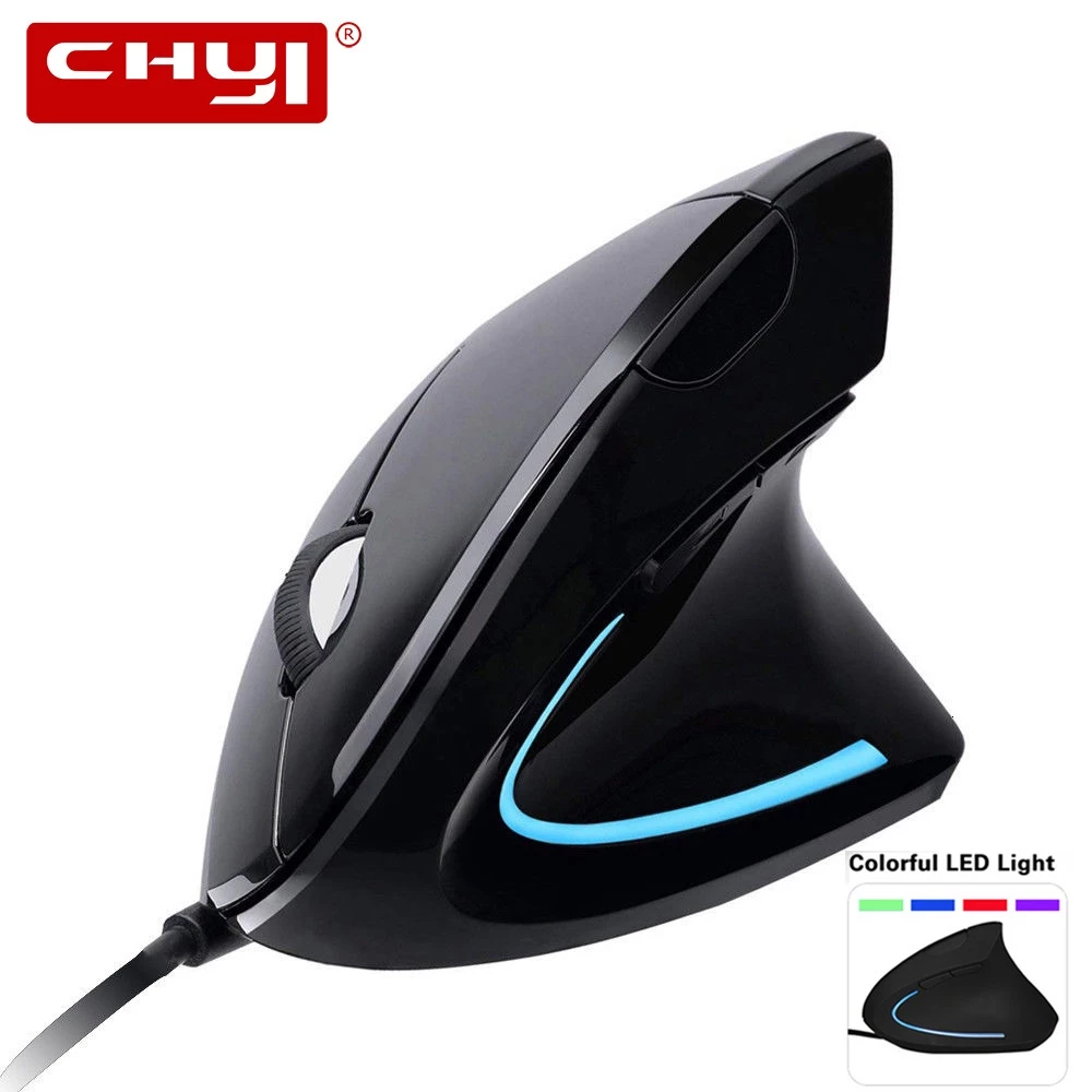 เมาส์แนวตั้งเล่นเกม RGB Ergonomic ปรับความเร็วได้ 800/1200/2000/3200 DPI