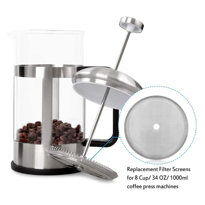 Mya 5pcs French Press Filter Meshes เปลี่ยนกาแฟ French Press Replacement สําหรับกาแฟคุณภาพ Make