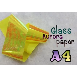 กระดาษแก้วออโรรา Glass Aurora Paper 2 ขนาด4X40cm กระดาษแก้วแต่งเล็บ ติดเล็บ