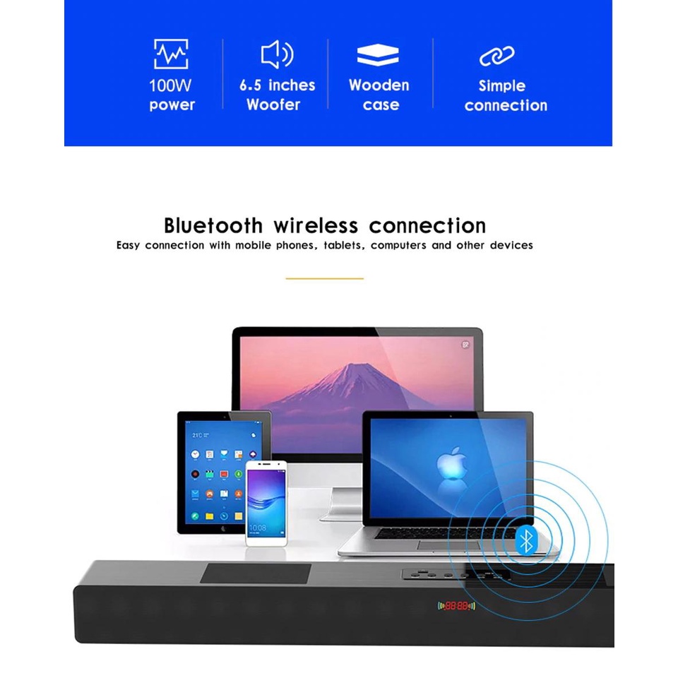 Amoi รุ่น L8 Bluetooth Karaoke Soundbar 100W + Subwoofer 100W HIFI 3D