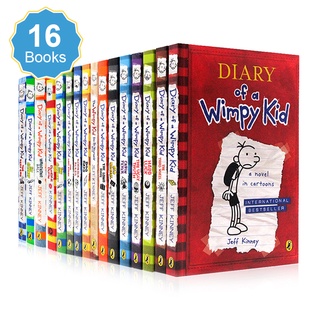 16 Books Diary of A Wimpy Kids English Reading Books หนังสือเด็กภาษาอังกฤษ หนังสือนิทานภาษาอังกฤษ หนังสือการ์ตูน