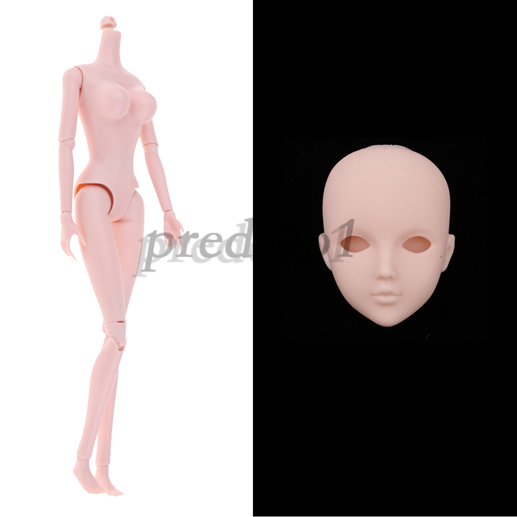 Female Ball Jointed Doll Custom Head Body Parts For 1/6 BJD Dolls 5 Piece 