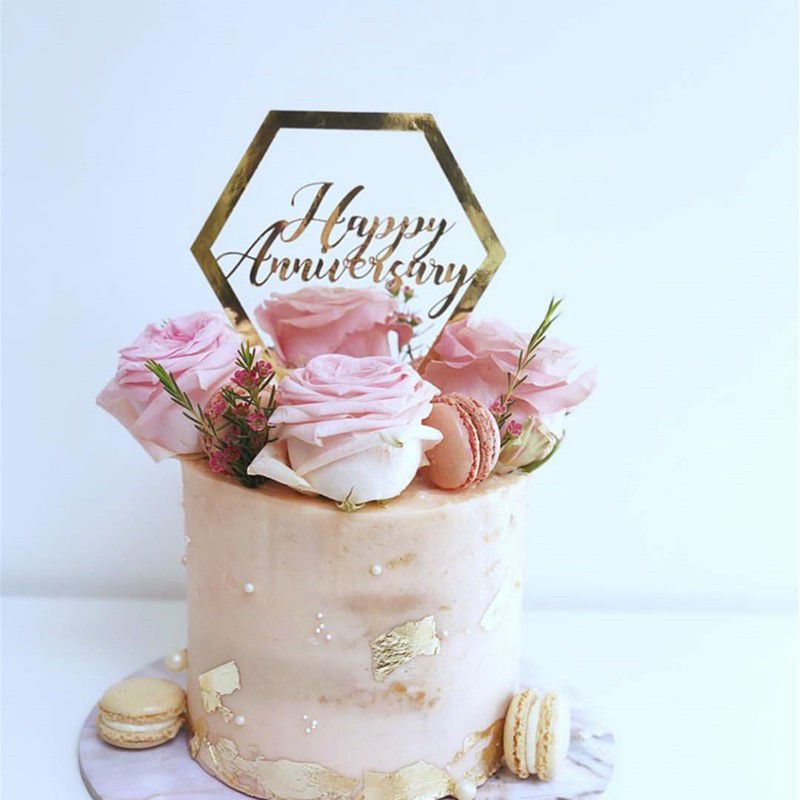 ป้ายปักเค้ก Happy Anniversary อะคริลิค รูปที่ 3