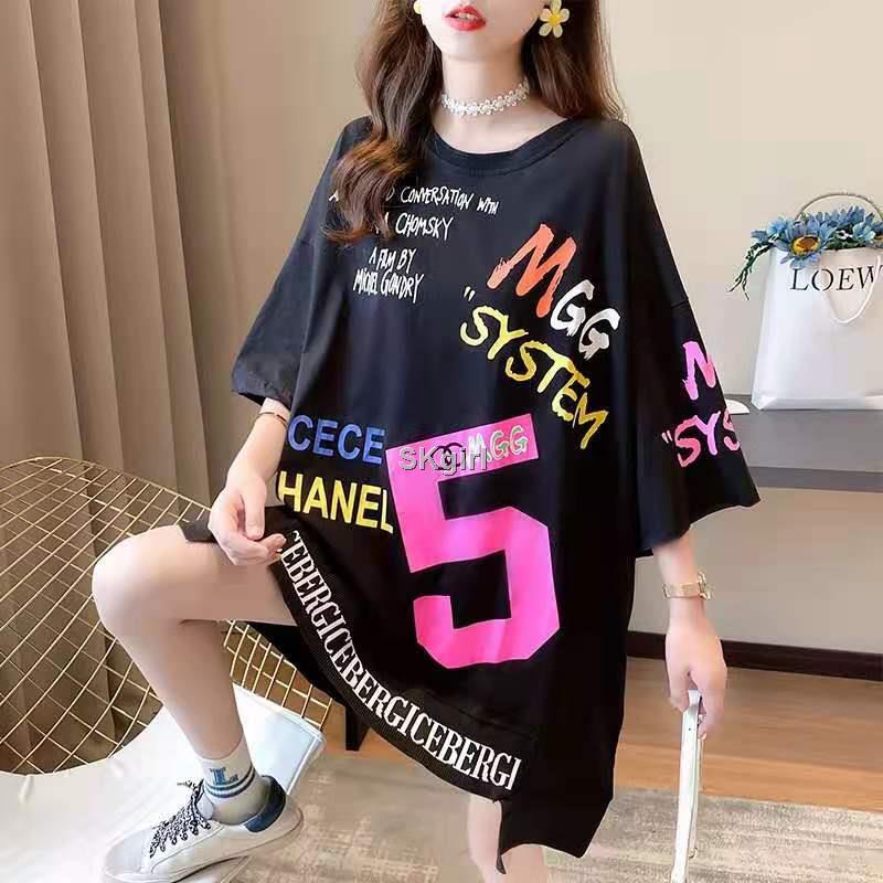 พร้อมส่งchaochao shop เสื้อยืดแฟชั่นผู้หญิงลายทางแขนสั้นคอกลม เนื้อผ้าดีใส่สบาย! New Fashion women's