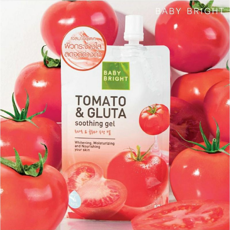 TOMATO & GLUTA SOOTHING GEL 50G BABY BRIGHT (แบบซอง)
