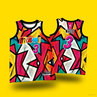 เสื้อกีฬาบาสเก็ตบอล MIAMI CITY Wade พลัสไซซ์ สําหรับผู้ชาย และผู้หญิง