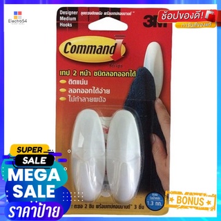 แผ่นเทปกาวคอมมานด์พร้อมตะขอแขวน 3M 17081COMMAND ADHESIVE TAPE WITH MEDIUM HOOKS 3M 17081 WHITE