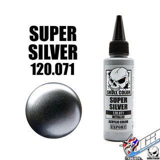 SKULL COLOR 120.071 SUPER SILVER ACRYLIC COLOR 60ML METALLIC สีอะครีลิกสำหรับพลาสติก โมเดล VCA GUNDAM