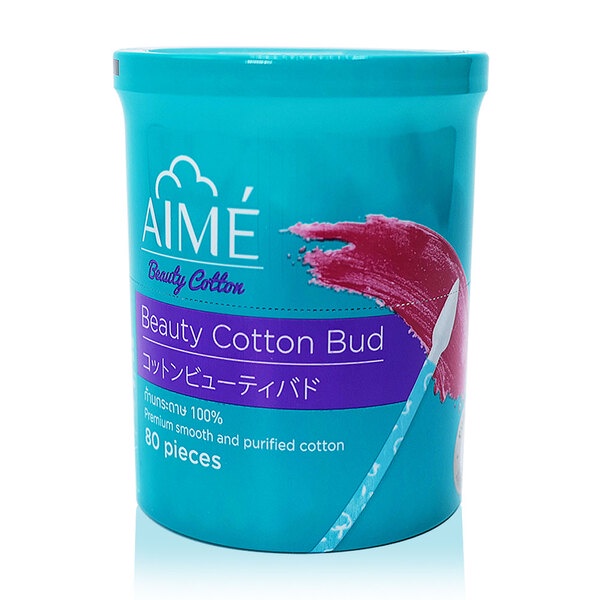 Aime Beauty Cotton Bud 80 pcs. Mini pack เอเม่บิวตี้ คอตตอนบัด 80 ก้าน