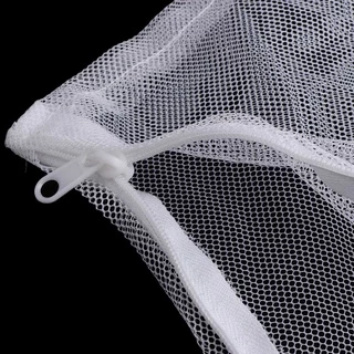 Aquarium Filter Net Mesh Bag ถุงผ้าตาข่ายแบบซิปพลาสติก สำหรับใส่วัสดุกรองตู้ปลา (ไม่มีโลหะ)