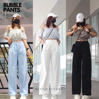 🐻 Bubble pants 🖤 กางเกงลูกฟูกขายาวทรงกระบอกเอวสม็อค