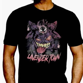 เสื้อยืดคอกลมเสื้อยืด ผ้าฝ้าย พิมพ์ลาย Pokemon Gengar Lavender Town เหมาะกับของขวัญวันฮาโลวีน สําหรับผู้ชาย และผู้หญิงผ้