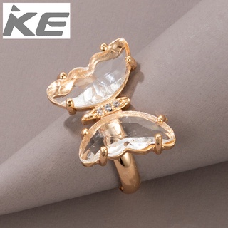 Trendy Jewelry Crystal Butterfly Rings Irregular Diamond Geometric Single Ring for girls for w