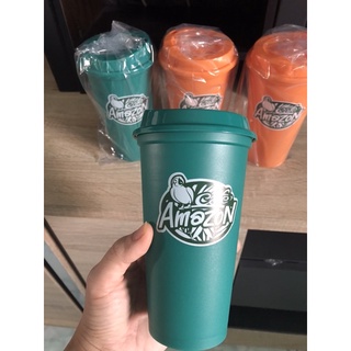 Reusable cup Amazon แก้วคัลเลอร์ฟูลอเมซอนสีส้ม สีเขียว สีฟ้า สีชมพู สีเหลือง