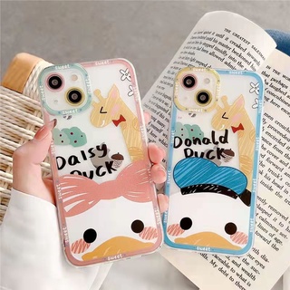OPPO A76 A16 A96 A54 A15 A15S A53 A33 2020 A52 A72 A92 A31 A74 A95 A94 A1K A3S A9 A5 2020 A7 A5 S A12 A11K A37 Reno 10 7Z 5 6 4 F 5F 4G 5G Reno7 Reno5 F11 Neo 9 Cute Cartoon Donald Duck Daisy Fine Hole Shockproof Tpu Clear Soft Phone Case Cover STD 11