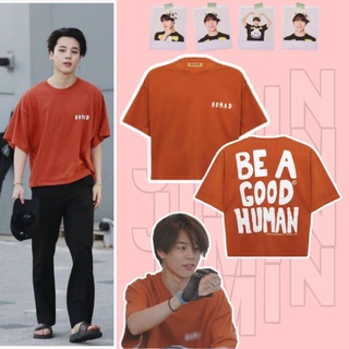 เสื้อยืดคอกลมKPOP BTS JIMIN Nomad Same Cotton เสื้อยืดแขนสั้น Be a Good Human พิมพ์แขนสั้น TOP PLUS ขนาดผู้ชายและผู้หญิง