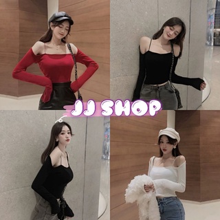 JJ Shop​💜​พร้อมส่ง เสื้อไหมพรมแชนยาว เปิดไหล่ สุดน่ารัก ผ้านิ่มสุด "22015"