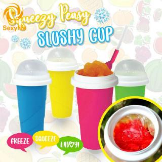 SL❤ Slushy Ice Cream Maker Squeeze Peasy Slush Quick Cooling Cup Milkshake Bottles ขวดนมปั่นเย็นเร็ว