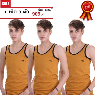 เสื้อกล้ามทอมทีซีค TZ89S Contton 2 step (สีYellow&amp;Blackแพ็ค3สุดคุ้ม)