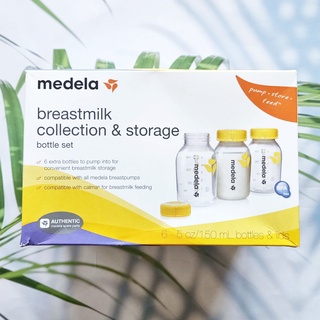 ขวดเก็บน้ำนมแม่ Breast Milk Collection and Storage Bottles Set 150 ml, 6 Bottles (Medela®) ขวดนม พร้อมฝาปิด แพ็ค 6 ขวด