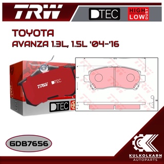 ผ้าเบรคหน้า TRW สำหรับ AVANZA 1.3L, 1.5L 04-16 (GDB7656)