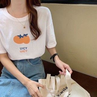 [มีเก็บปลายทาง] เสื้อยืดลาย UICY🍊🍊แบบสไตล์สาวเกาหลี2020 ครบไซส์s-2xl