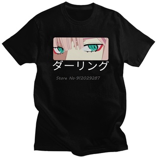 [COD]เสื้อยืดแขนสั้น แบบนิ่ม ทรงหลวม ลายการ์ตูนอนิเมะ Darling In The Franxx Zero Two Eye