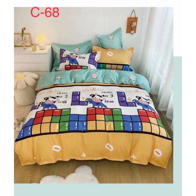 [ลด 40% ใส่โค้ด: GRAD88]ชุดเครื่องนอนวัวน่ารัก ขนาด 3.5,5,6 ฟุต ผ้าปูที่นอน + ผ้านวมครบชุด - รูปที่ 3
