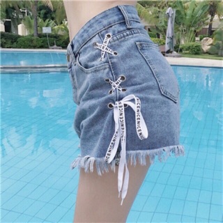 Jeans : ยีนส์ผูกเชือกสไตล์เกาหลี