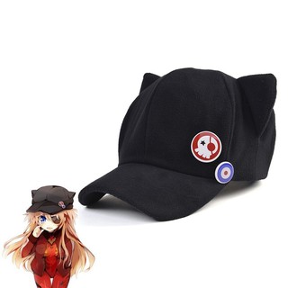 Anime Neon Evangelion Asuka Langley Soryu Cat Ear Fleece Hat