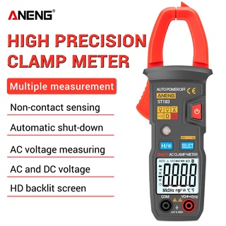 Aneng ST183 เครื่องวัดแรงดันไฟฟ้าดิจิทัล 6000 counts true RMS AC มัลติมิเตอร์ DC AC ตัวเก็บประจุ HZ NCV โอห์ม ทดสอบข้อมูล ปิดอัตโนมัติ