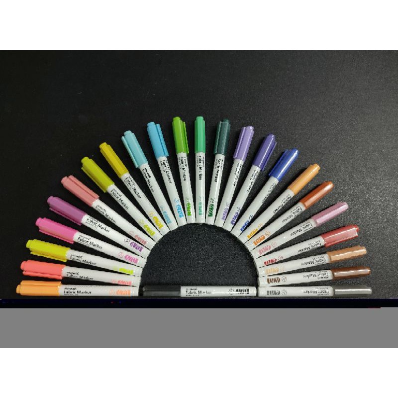PPKK ปากกาเขียนผ้า ปากกาเพ้นท์ผ้า Monami Fabric Marker 470 มีทั้ั้งชนิดชุด 8 สี, 16 สี และด้ามเดี่ยว สีกันน้ำ ติดแน่น