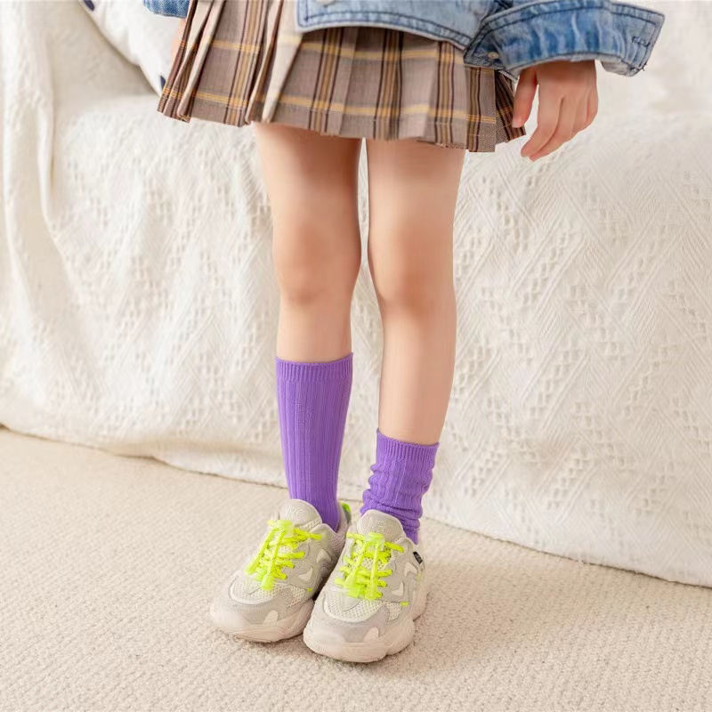 nana T010ถุงเท้ายาวเด็ก ถุงเท้าแฟชั่นเด็ก ผ้านุ่ม สีพื้น ใส่กันหนาว สำหรับเด็ก ของใช้เด็ก 1-12 ขวบ - รูปที่ 3