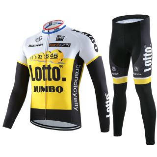 Mens Long Sleeve Cycling Jersey Bike Shirt MTB Long Padded Pant