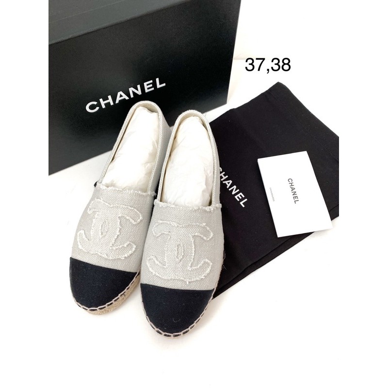 Chanel espadrilles รุ่นผ้า รองเท้า เอสปาดริล ชาแนลของแท้ ส่งฟรี EMS ทั้งร้าน