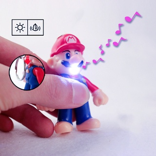 ใหม่ โมเดลฟิกเกอร์ Super Mario พวงกุญแจ PVC มีไฟ LED ของเล่น ของขวัญวันเกิด สําหรับเก็บสะสม