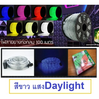 ไฟสายยางLED ท่อกลม (Daylightขาว) ความยาว 10เมตร สินค้ามีหัวต่อพร้อมใช้งาน แสงDaylight แบบสว่างรอบทิศทาง