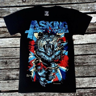 เสื้อยืดวินเทจเสื้อยืดผ้าฝ้าย 14R206 NTS ASKING ALEXANDRIA BRITISH HEAVY METAL ROCK BAND LION RAWR ประเภทใหม่S-5XL