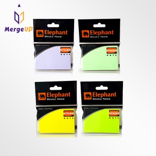 กระดาษโน๊ต กาวในตัว ตราช้าง Elephant ขนาด 2x3 นิ้ว สีพาสเทล , สีนีออน Sticky Note