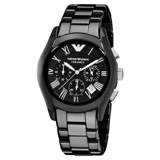 Emporio Armani Chronograph Black Dial Black Ceramic Mens Watch AR1400